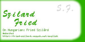 szilard fried business card