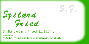 szilard fried business card